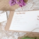 Hochzeitseinladung Mia aus Kraftpapier mit Spitzenband Rustikal und Boho Innenansicht